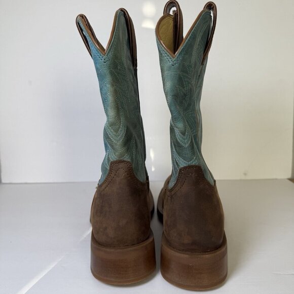 Justin Big Bucks 11” Western Square Toe Walnut Boots Men Size 12D NEW Vibram - Picture 16 of 16
